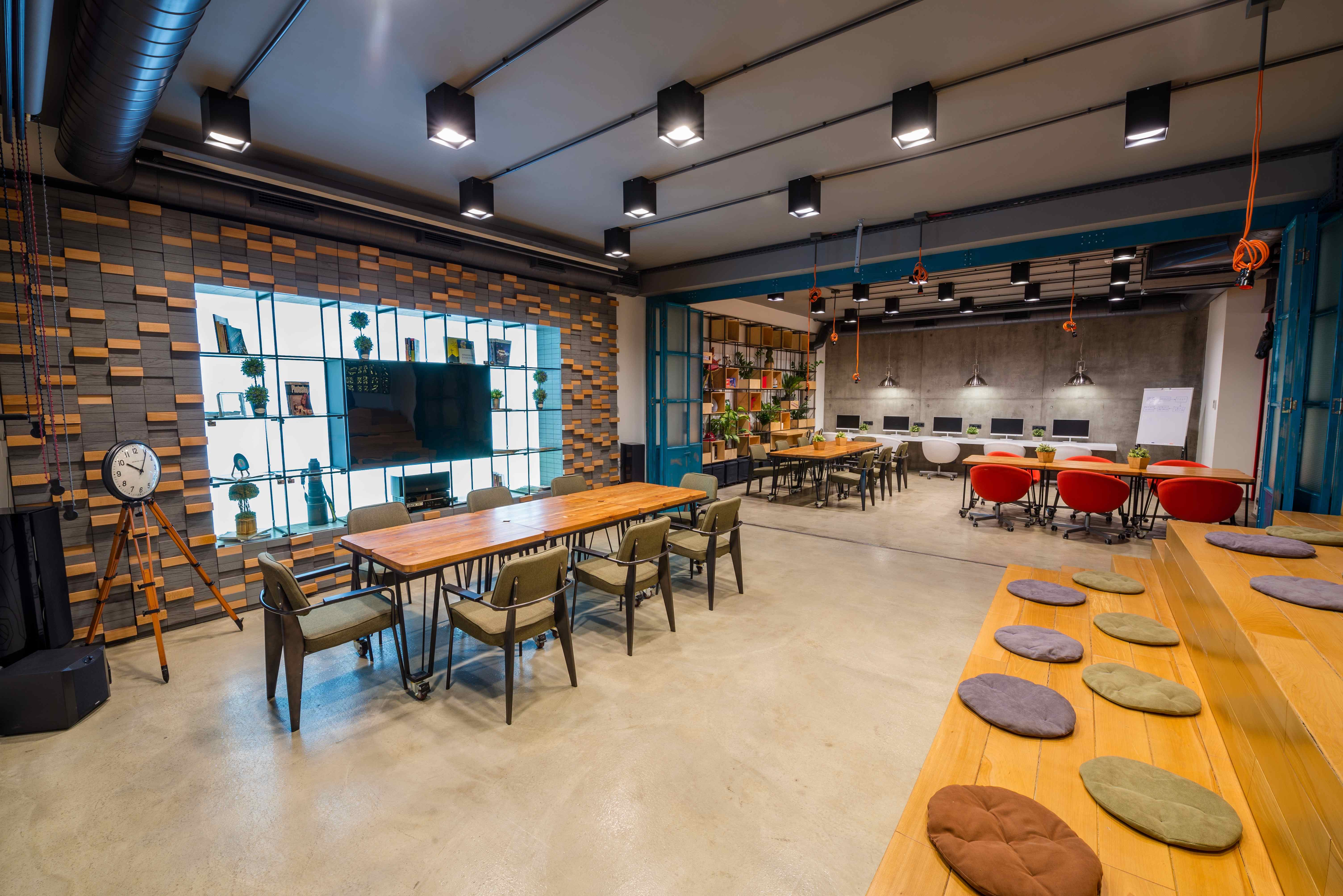 Modern office with collaborative spaces