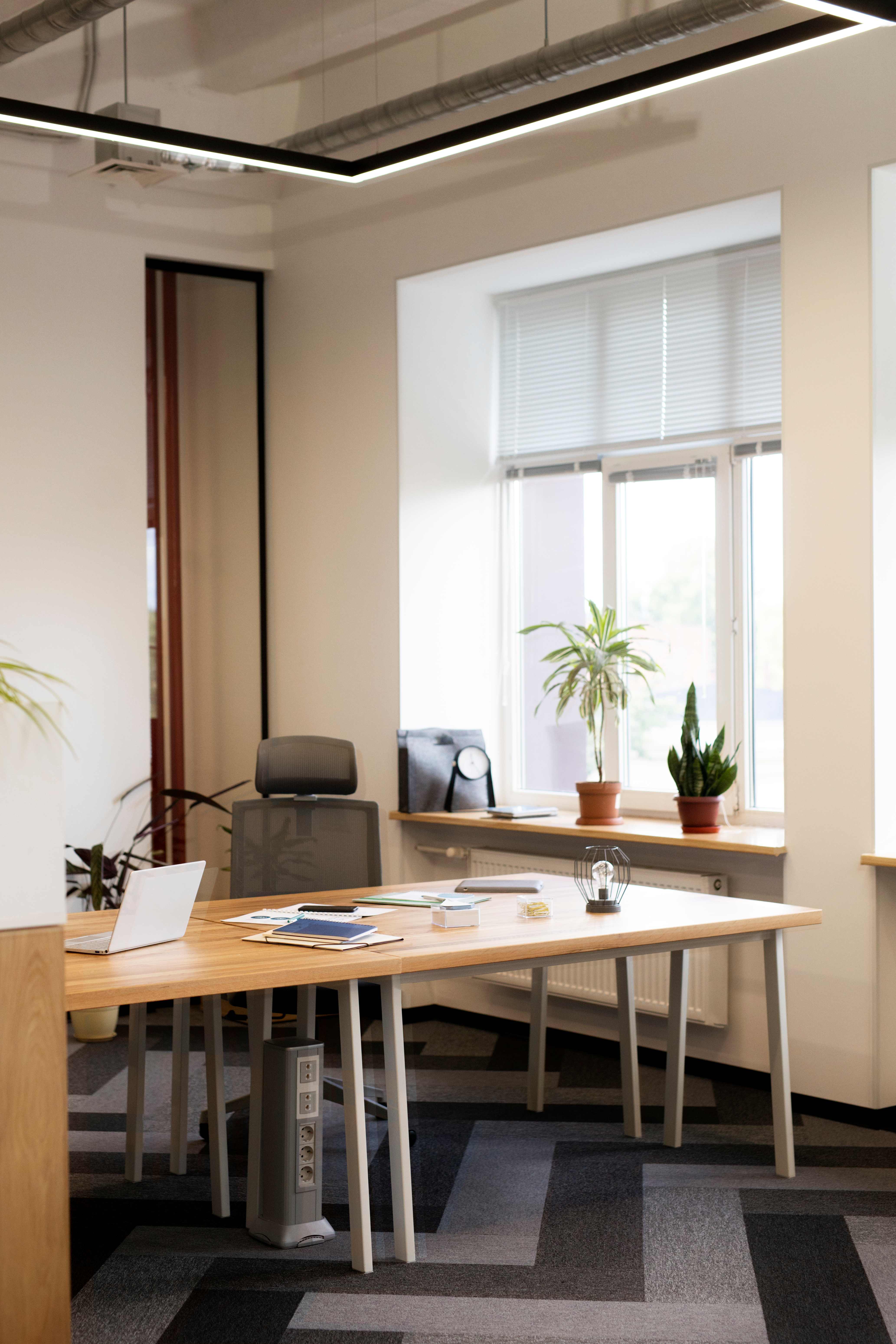 Bright office with natural lighting